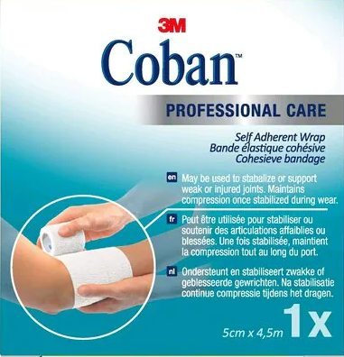 3M COHEBAN COHESIVE ELASTIC TRAINING BAND WHITE 5CMX2 3CM