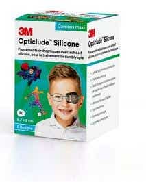 3M OPTICLUDE SILICONE ORTHOPTIC DRESSINGS BOY MAXI 50 DRESSINGS OF 5 7X8CM