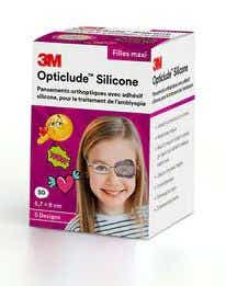 3M OPTICLUDE SILICONE ORTHOPTIC DRESSINGS GIRL MAXI 50 DRESSINGS OF 5 7X8CM