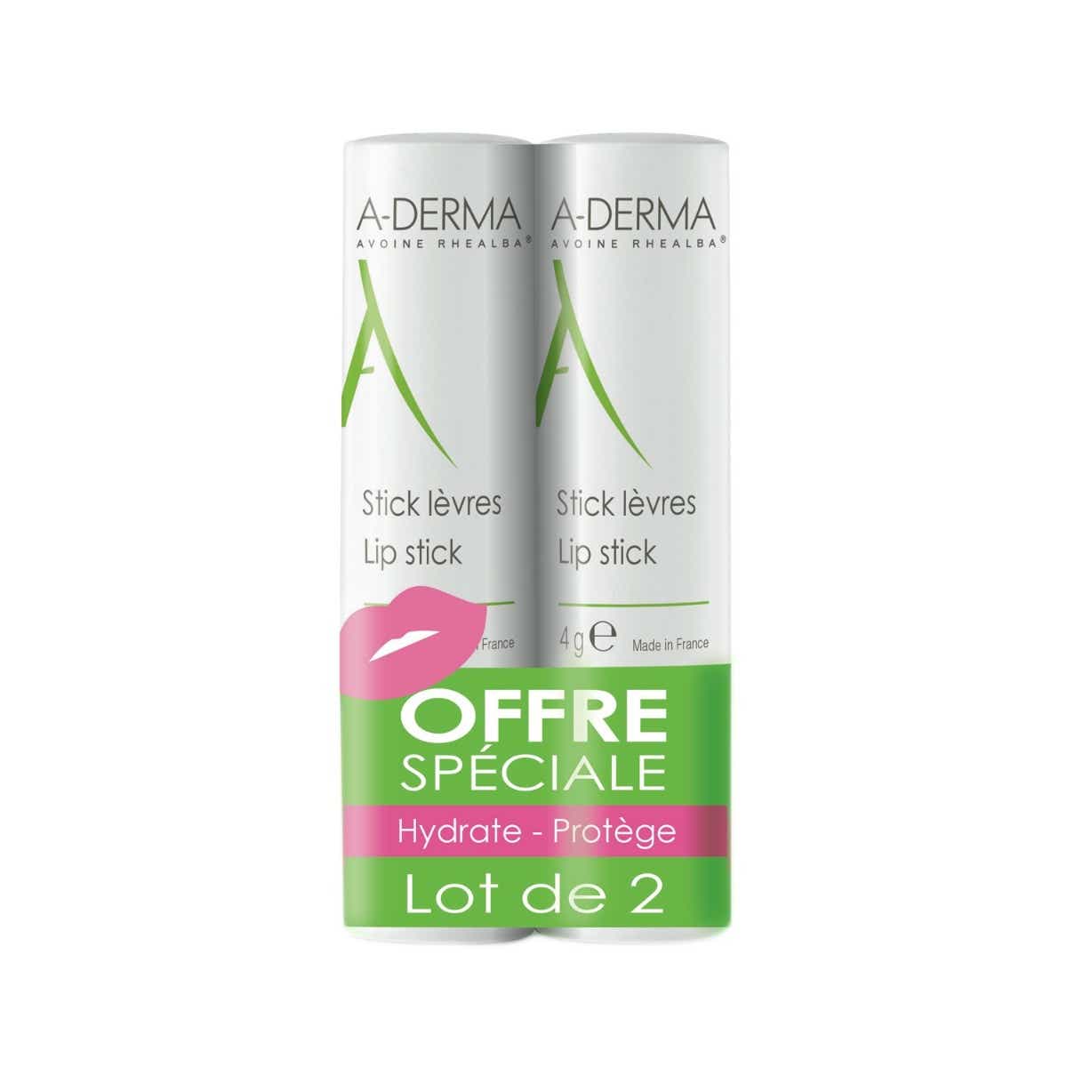 A DERMA LIP STICK WITH OATMEAL RHEALBA 2 STICKS OF 4G