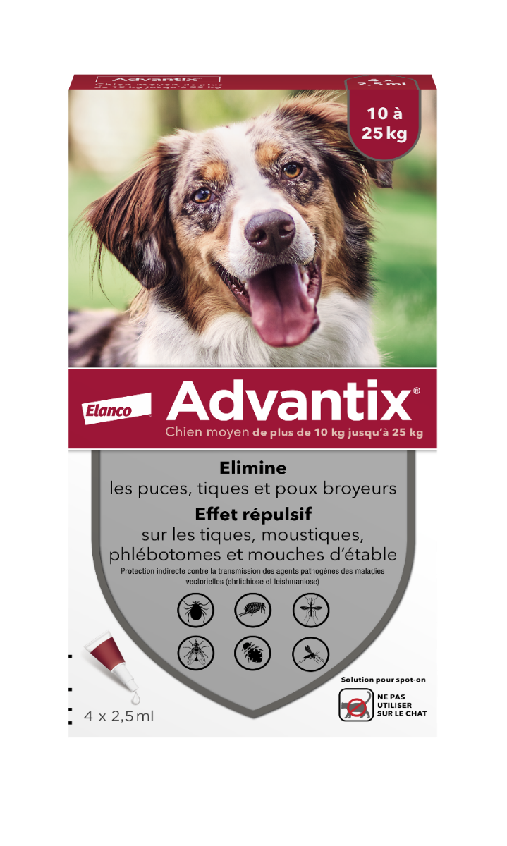 ADVANTIX ADVANTIX EXTERNAL ANTI-PARASITIC MEDIUM DOG 4 PIPETTES