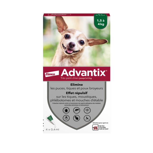 ADVANTIX ADVANTIX EXTERNAL ANTI-PARASITIC VERY SMALL DOG ​​4 PIPETTES
