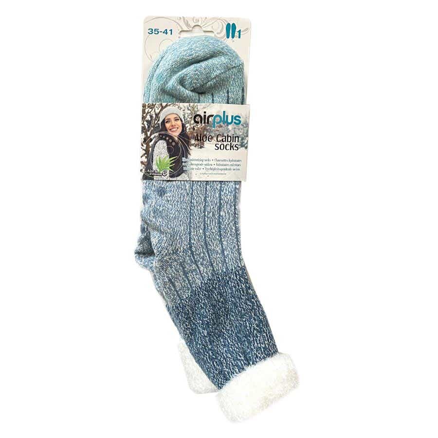 AIR PLUS ALOE CABIN MOISTURIZING COCOONING SOCKS BLUE SIZE 35 41 1 PAIR