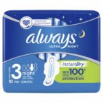 ALWAYS NIGHT SANITARY TOWELS 10 UNITS