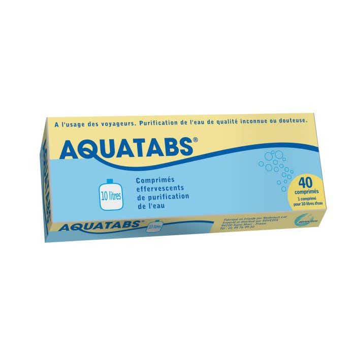 AQUATABS WATER PURIFICATION 10L 40 EFFERVESCENT TABLETS