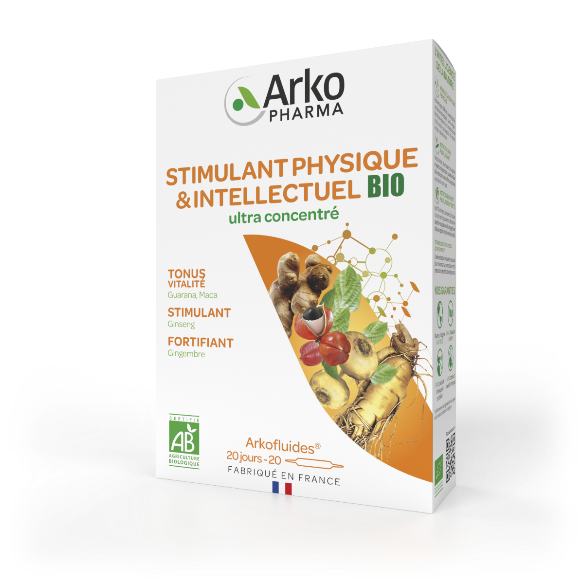 ARKOPHARMA ARKOFLUIDES PHYSICAL STIMULANT 20 AMPOULES OF 10ML