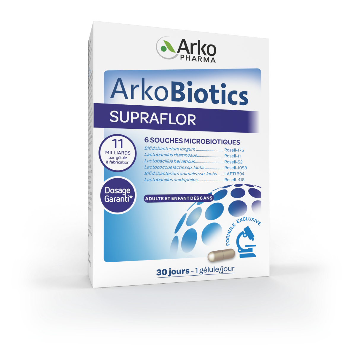 ARKOPHARMA SUPRAFLOR LACTIC FERMENTS 6 STRAIN 30 CAPSULES
