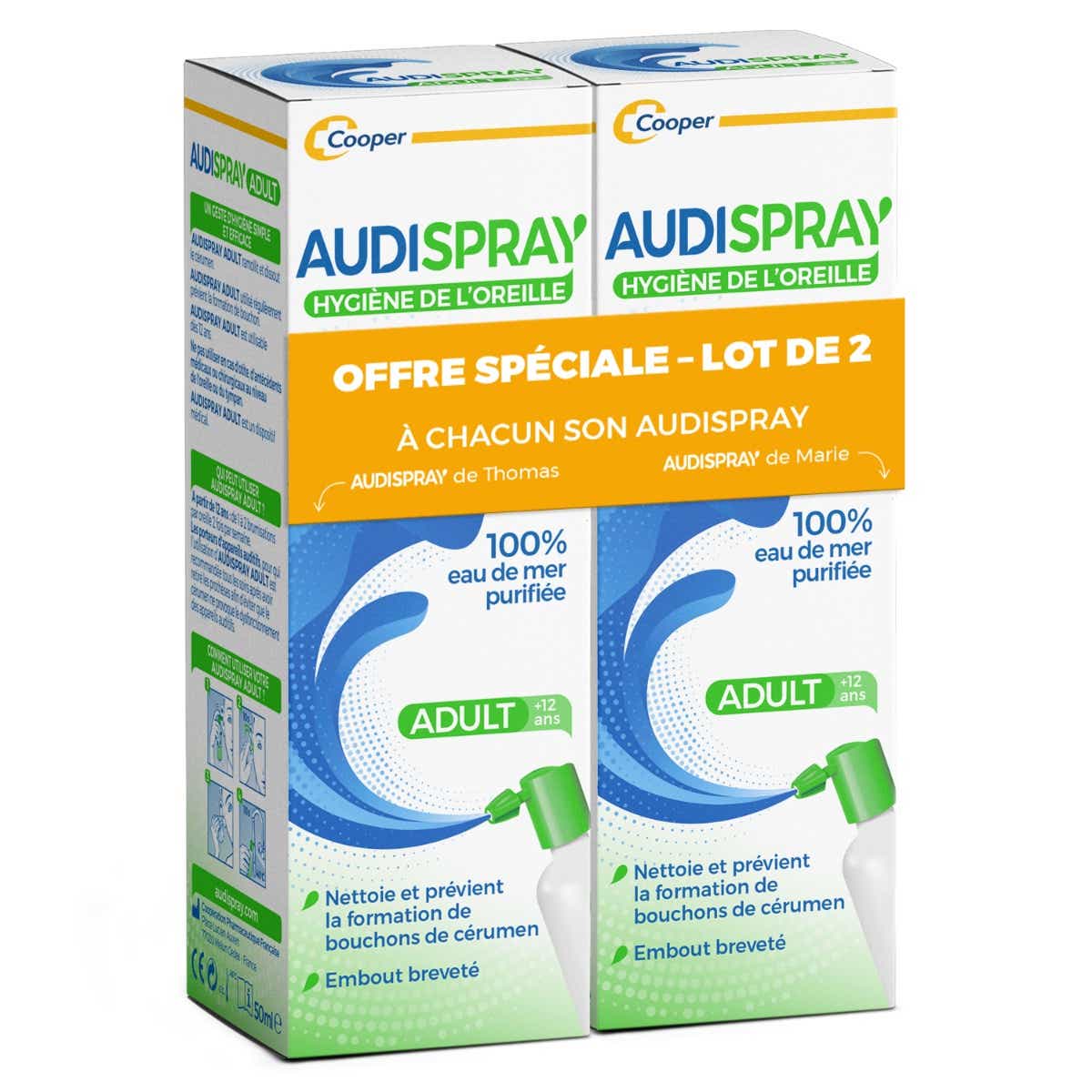 AUDISPRAY ADULT EAR HYGIENE 2X50ML