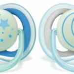 AVENT ULTRA AIR NIGHT ORTHODONTIC PACIFIERS FROM 6 TO 18 MONTHS RANDOM COLORS 2 PACIFIERS