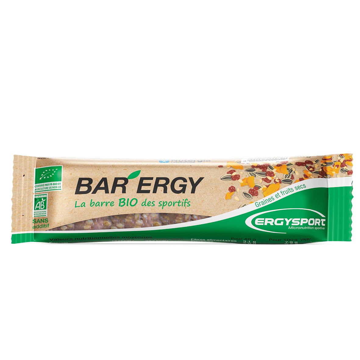 BAR ERGY SEEDS AND DRIED FRUITS BAR 40G