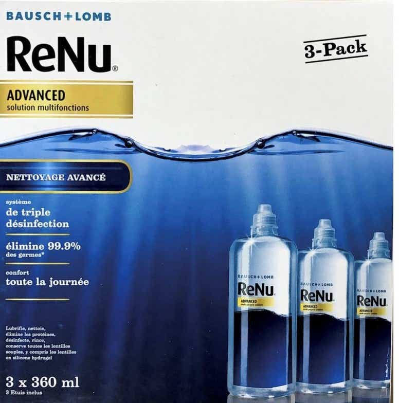 BAUSCH AND LOMB RENU ADVANCED MULTIFUNCTION SOLUTION FOR LENSES 3X360ML