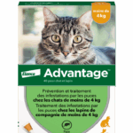 BAYER ADVANTAGE 40 SPOT ON CATS AND RABBITS 4KG 4 PIPETTES