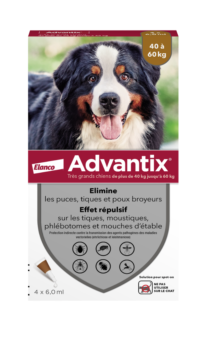 BAYER ADVANTIX LARGE DOG 40 TO 60 KG 4 PIPETTES