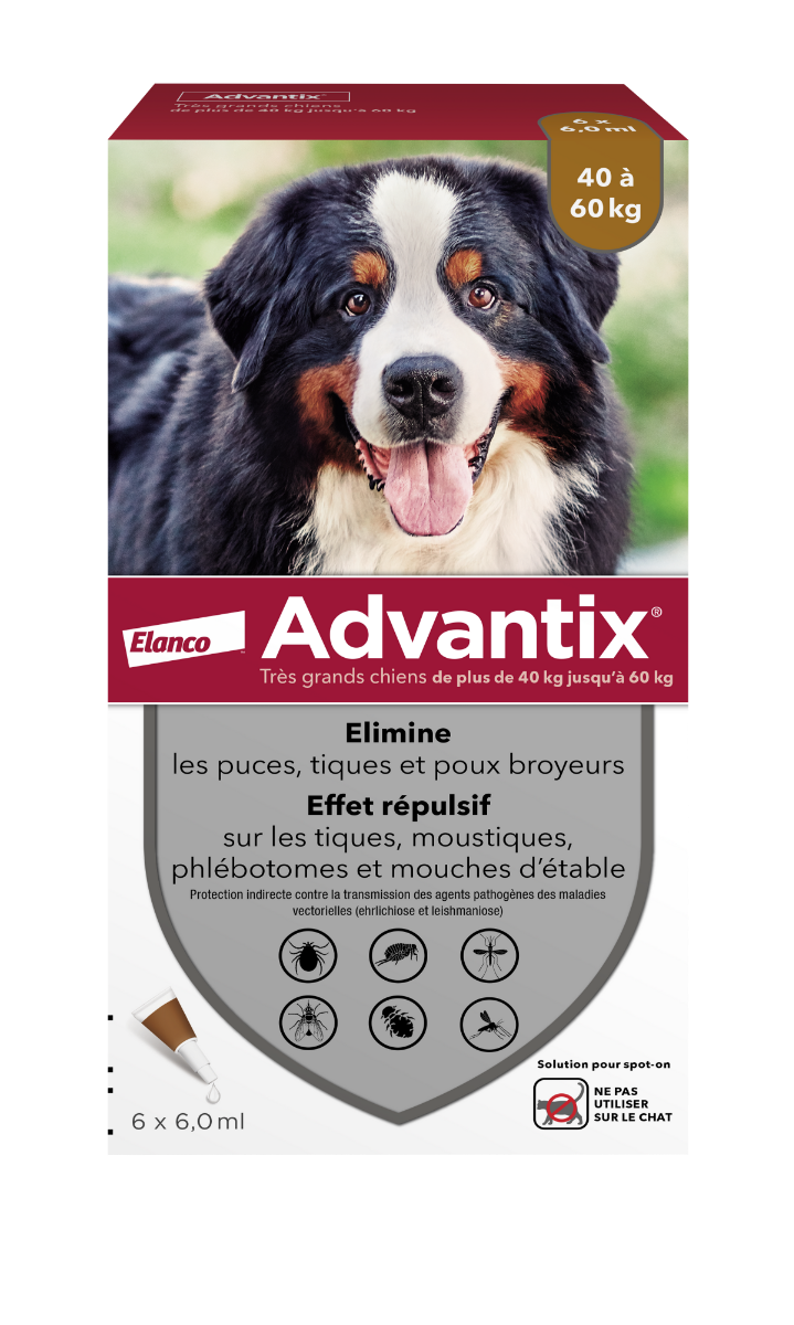 BAYER ADVANTIX LARGE DOG 40 TO 60 KG 6 PIPETTES