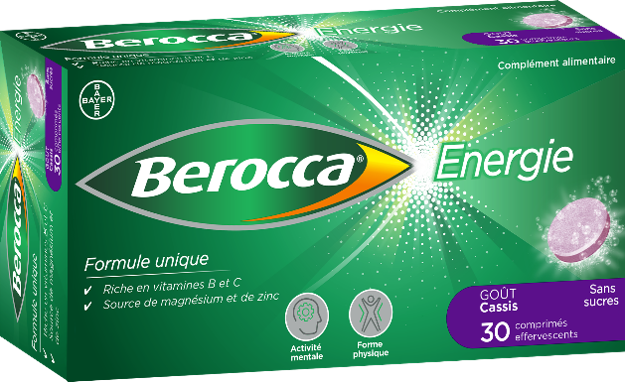 BAYER BEROCCA ENERGY BLACKCURRANT TASTE 30 EFFERVESCENT TABLETS