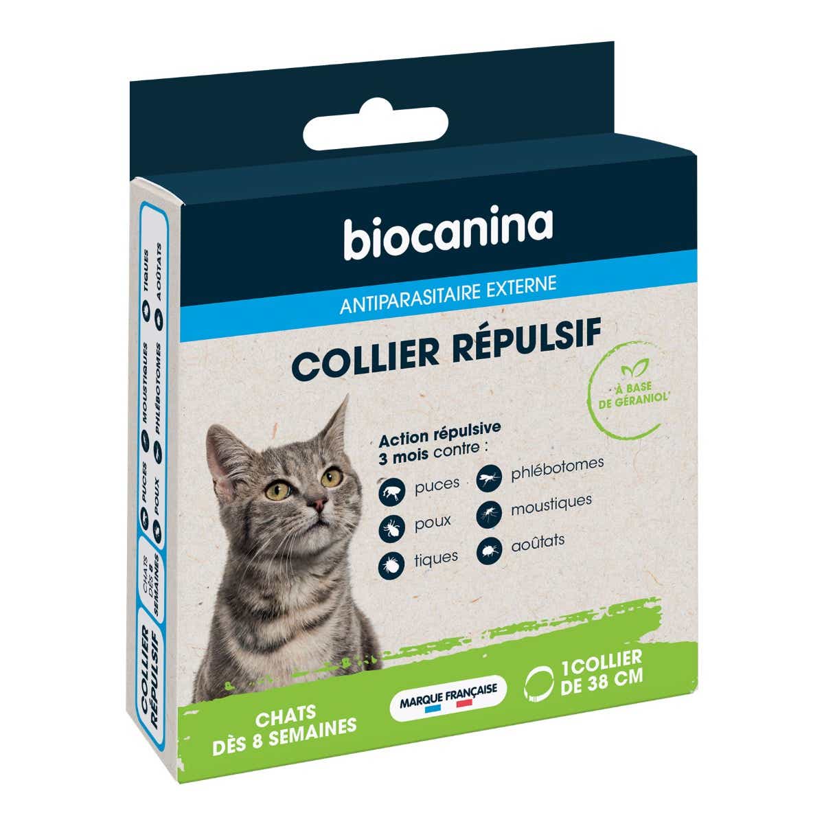 BIOCANINA EXTERNAL ANTI-PARASITIC CAT AND KITTEN REPELLENT COLLAR FROM 8 WEEKS 1 UNIT