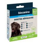 BIOCANINA EXTERNAL ANTI-PARASITIC PIPETTES ORGANIC REPELLENT DOGS OVER 30KG 3 PIPETTES 1 FREE
