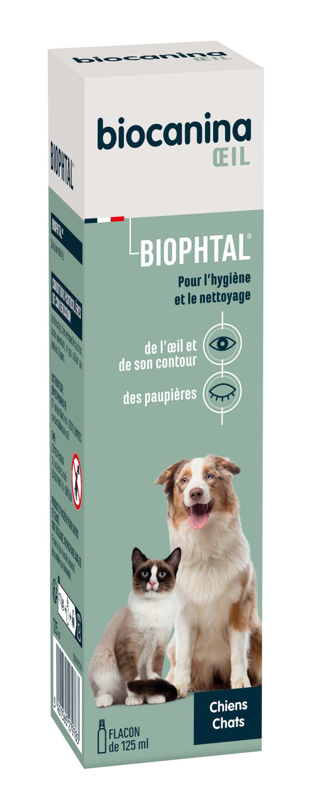 BIOCANINA BIOPHTAL EYE CLEANSER SOLUTION FOR DOGS AND CATS 125ML