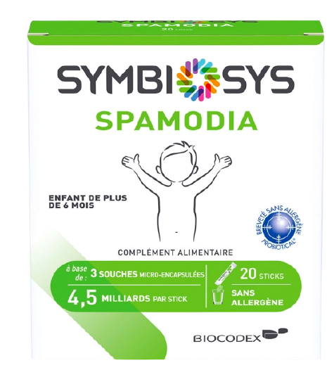 BIOCODEX SYMBIOSYS SPAMODIA CHILDREN OVER 6 MONTHS 20 STICKS