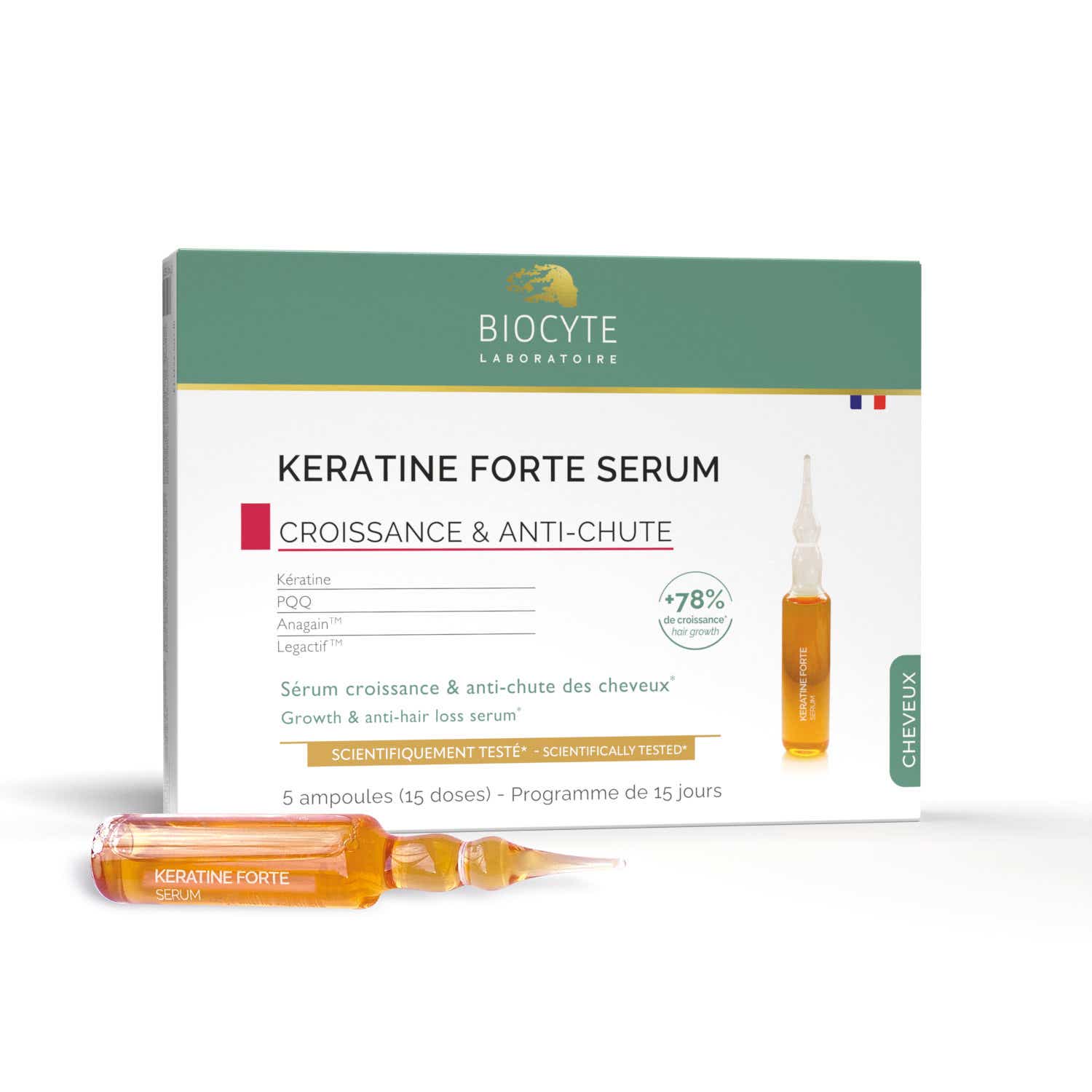 BIOCYTE KERATINE FORTE ANTI HAIR FALL SERUM 5 VIALS X 9ML