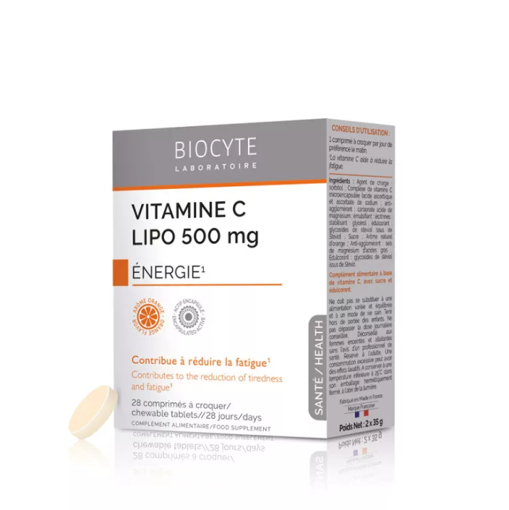 BIOCYTE VITAMIN C LIPO 500 MG 30 CHEWABLE TABLETS