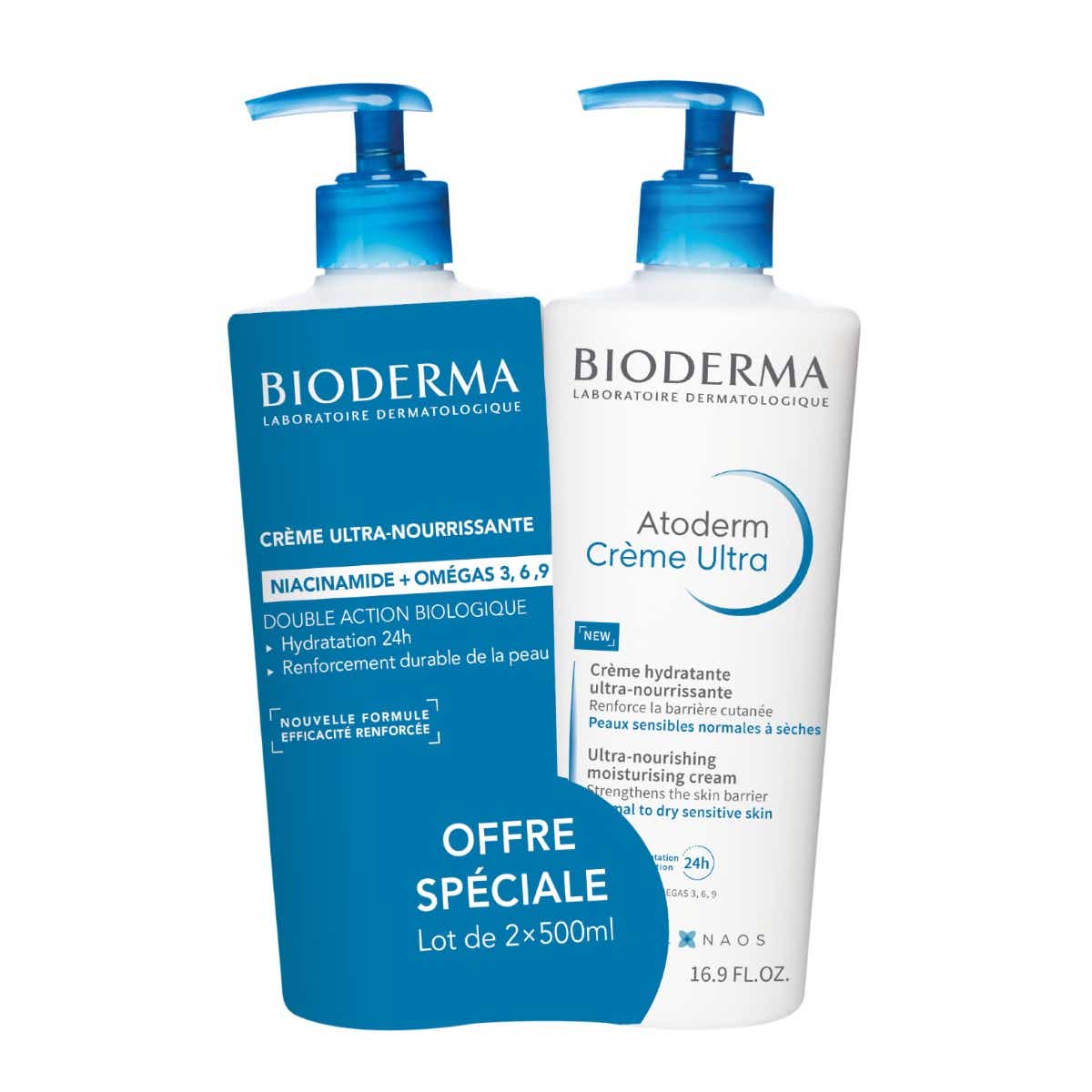 BIODERMA ATODERM ULTRA NOURISHING CREAM 2X500ML