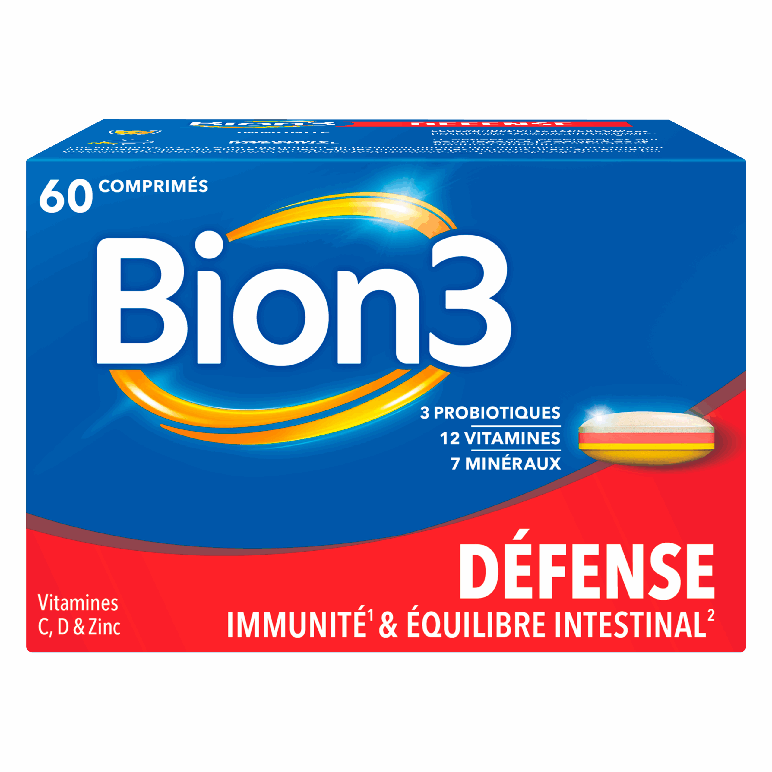 BION3 DEFENSE SUPPORT FOR IMMUNE DEFENSES VITAMINS C D ZINC 60 TABLETS