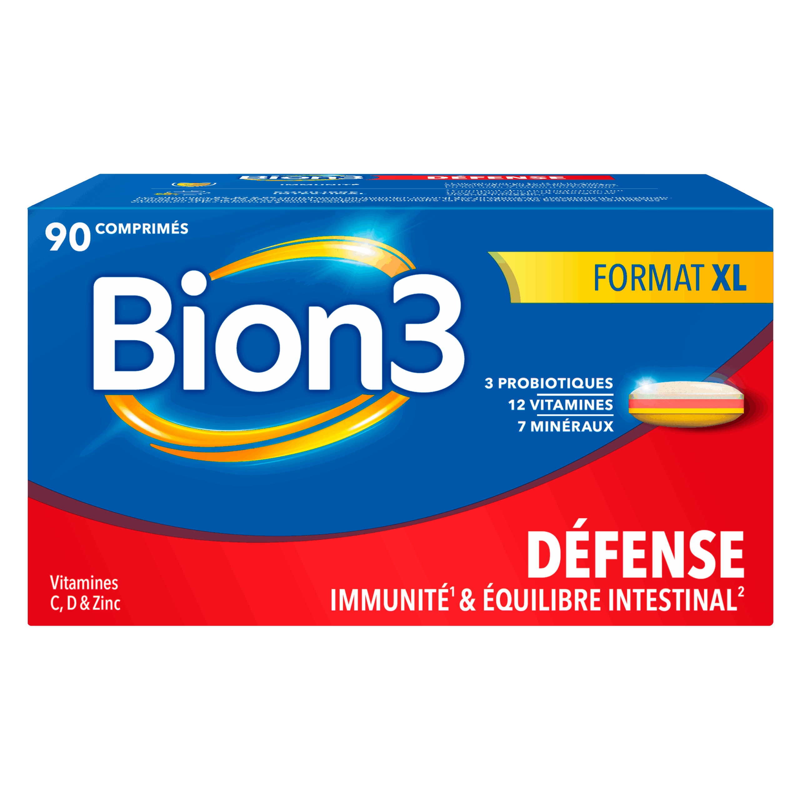 BION3 DEFENSE SUPPORT FOR IMMUNE DEFENSES VITAMINS C D ZINC 90 TABLETS