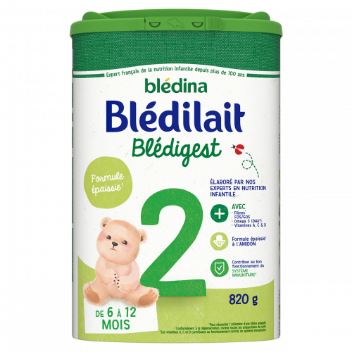 BLEDINA BLEDILAIT BLEDIGEST MILK POWDER 2ND AGE THICK FORMULA FROM 6 TO 12 MONTHS 820G