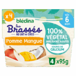 BLEDINA LES BRASSES 100 VEGETABLE WITH COCONUT MILK MANGO TASTE FOR 6 MONTHS 4X95G