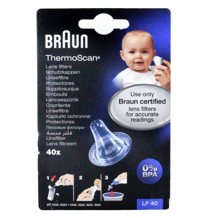 BRAUN THERMOSCAN DISPOSABLE TIPS 40 UNITS