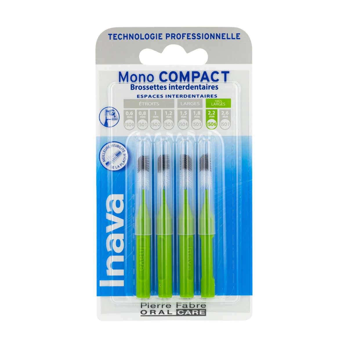 MONO COMPACT GREEN EXTRA LARGE INTERDENTAL BRUSHES 4 UNITS