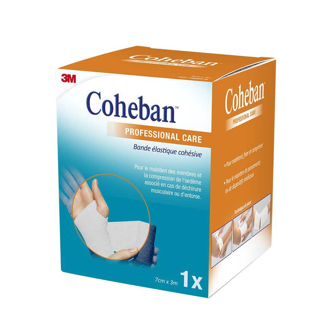 COHEBAN COHESIVE ELASTIC TRAINING BAND WHITE 7CMX3CM