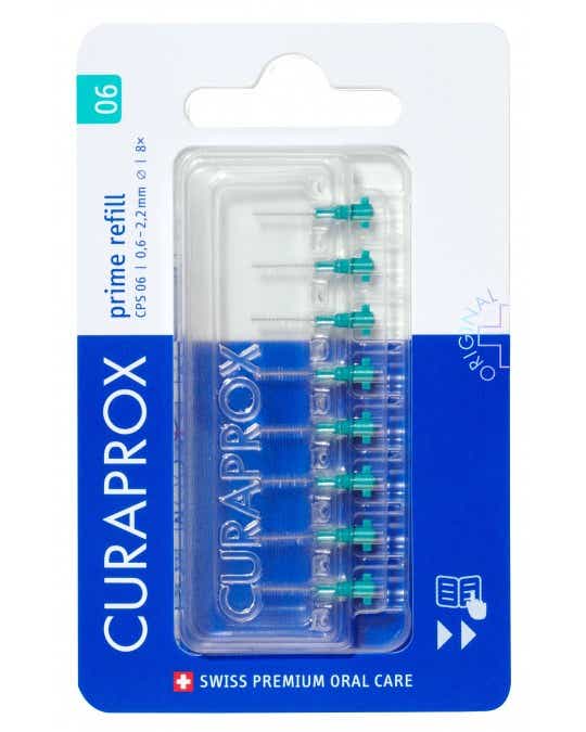 CPS 06 PRIME REFILL REFILL TURQUOISE INTERDENTAL BRUSHES X8