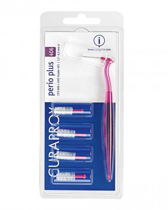 CPS CPS 406 PERIO PLUS PINK 5 INTERDENTAL BRUSHES 1 HANDLE