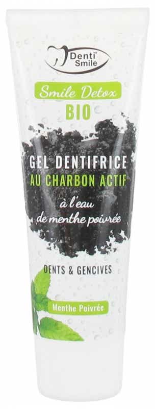 DENTI SMILE SMILE DETOX ORGANIC TOOTHPASTE GEL WITH ACTIVATED CHARCOAL PEPPERMINT 75ML