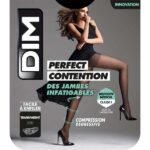 DIM PERFECT CONTENTION TRANSPARENT BLACK COMPRESSION TIGHTS 25D SIZE 2