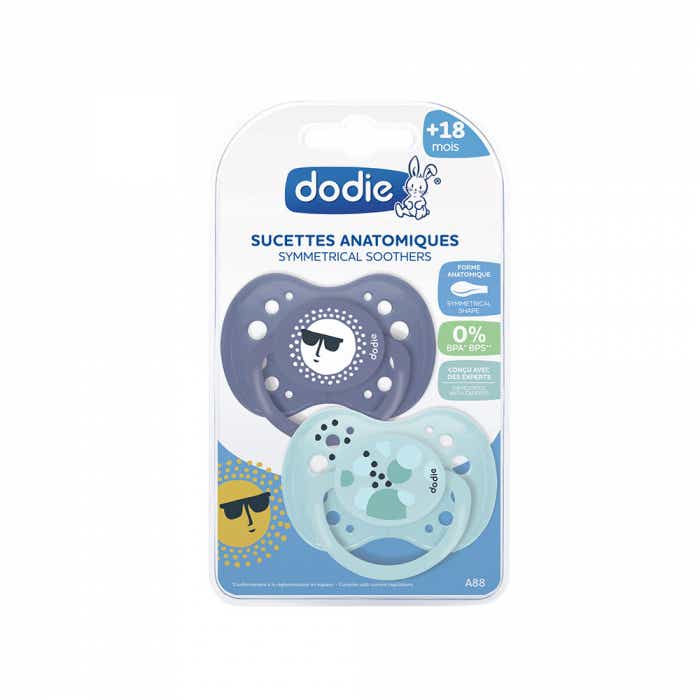 DODIE DUO ANATOMICAL SILICONE PACIFIER SUNNY LIFE BLUE 18 MONTHS AND UP