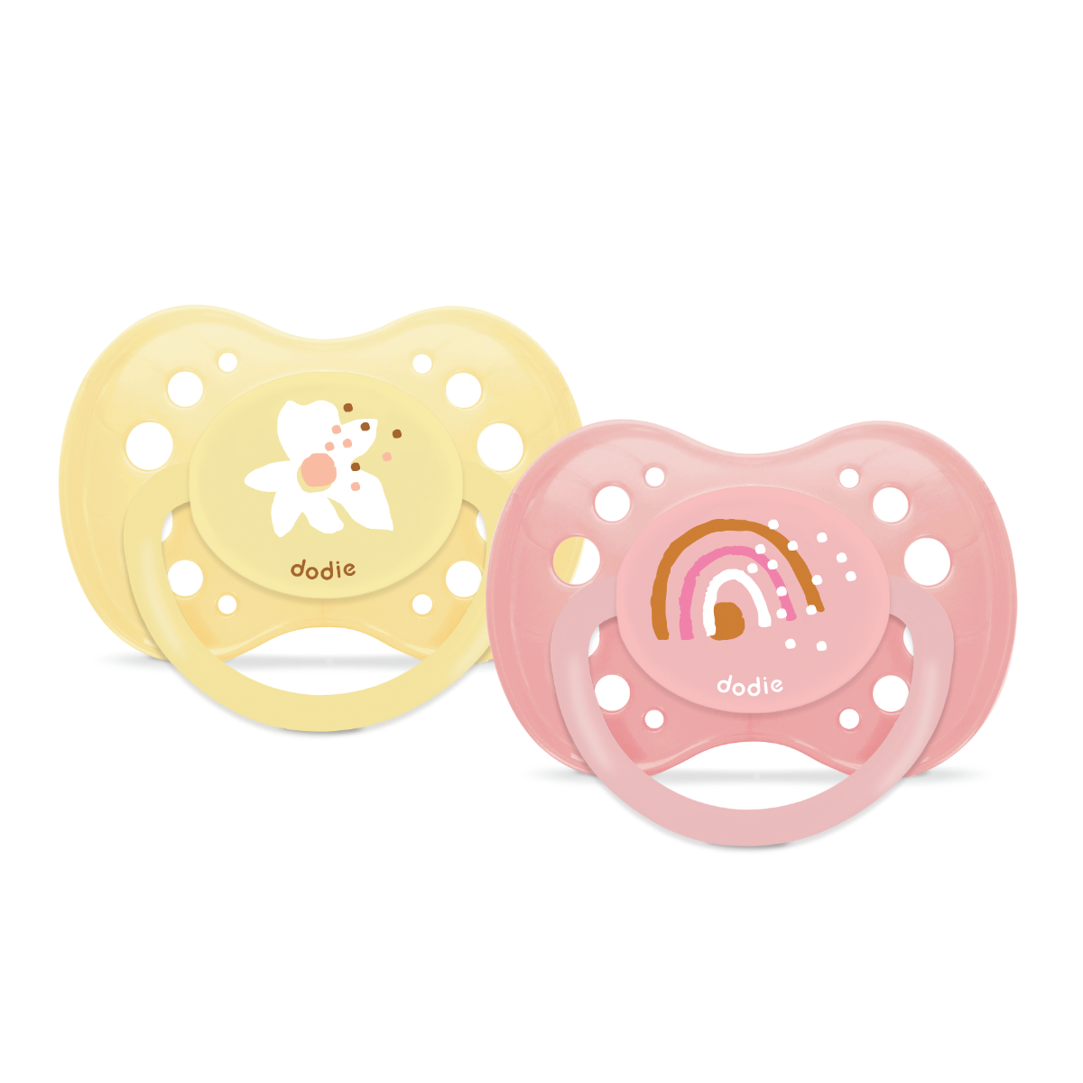 DODIE DUO ANATOMICAL SILICONE PACIFIER SUNNY LIFE PINK 18 MONTHS AND UP