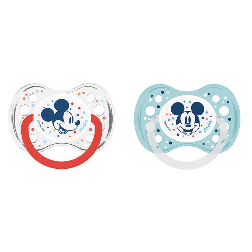 DODIE PACIFIER 6 MONTHS DUO MICKEY WITH RING N A63 2 PIECES