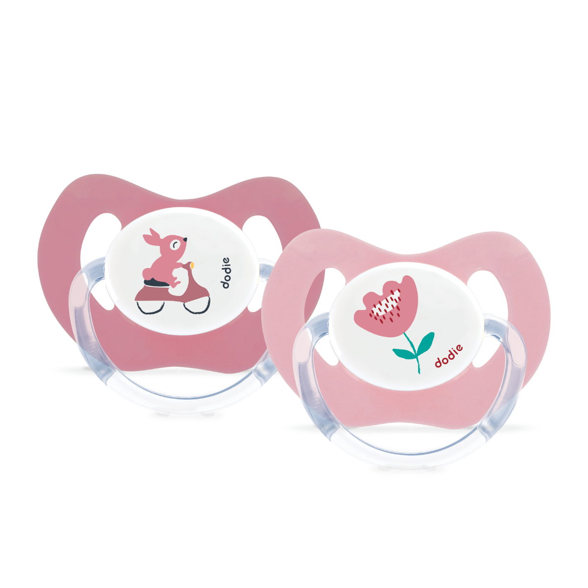 DODIE PHYSIO SILICONE PACIFIERS DUO GIRL MOM PRINCESS 2 PACIFIERS
