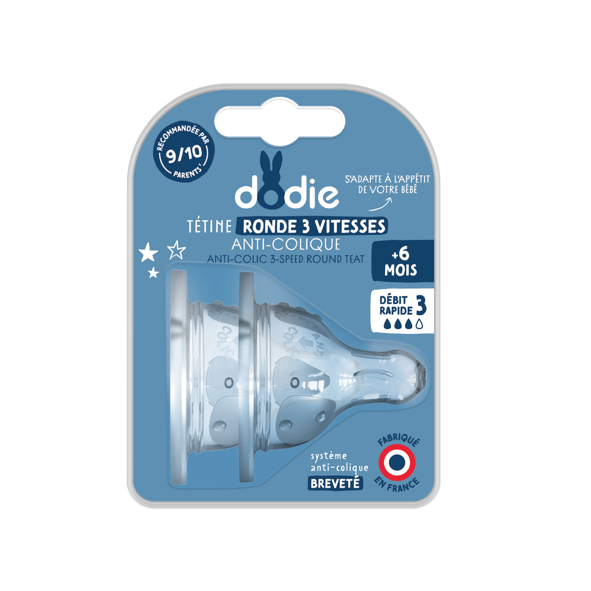 DODIE TEAT 6 MONTHS WIDE FLOW COLLAR 3 2 UNITS