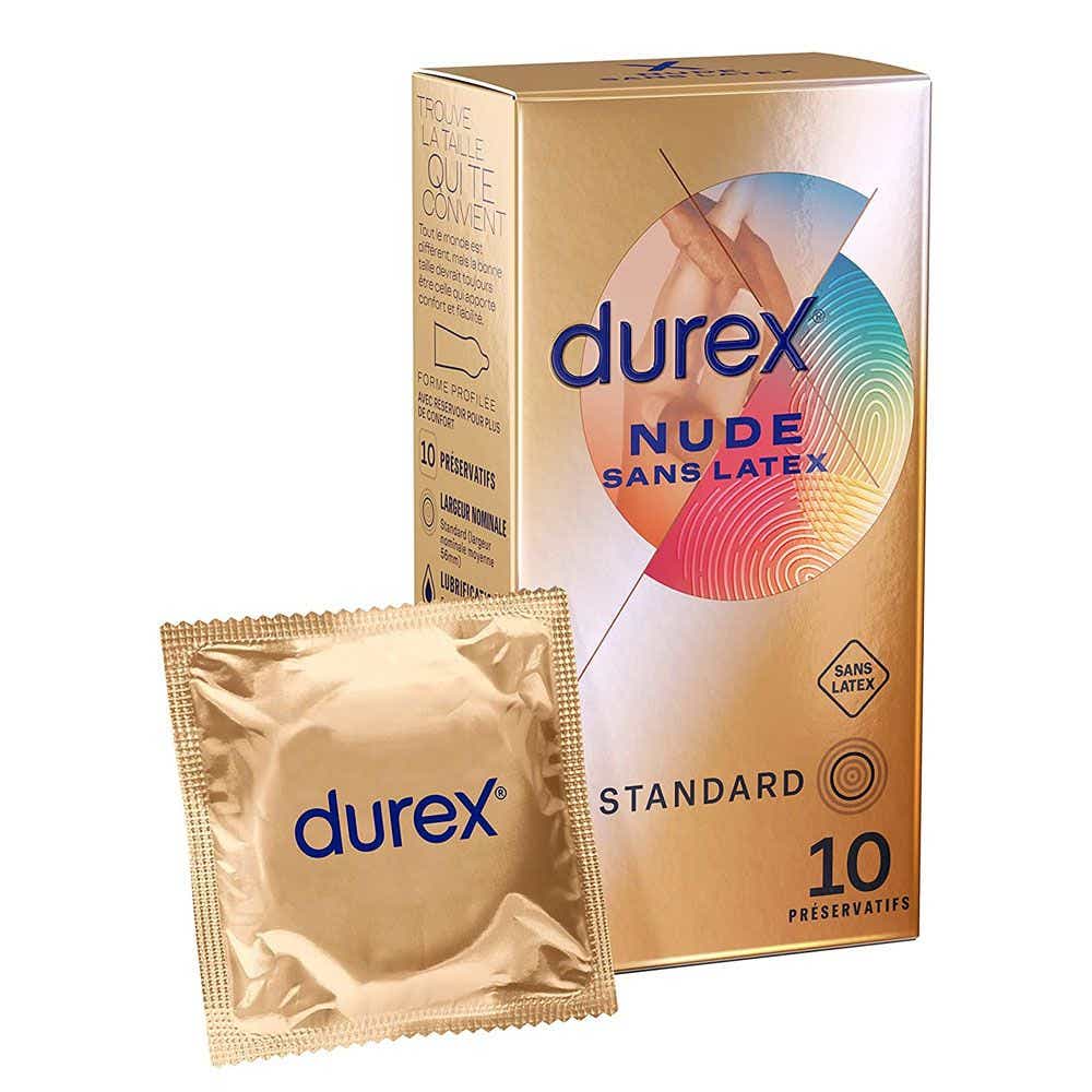 DUREX NUDE EXTRA LUBRICATED LATEX-FREE CONDOMS 10 UNITS