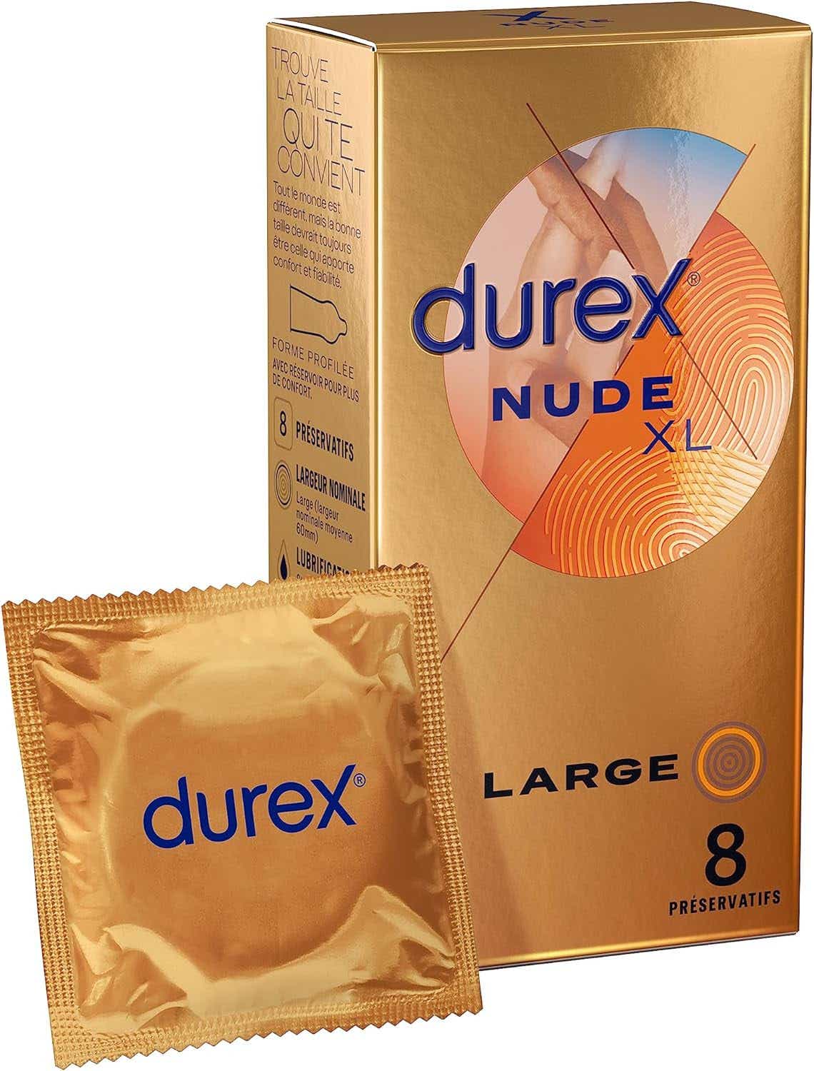 DUREX NUDE XL CONDOMS 8 UNITS