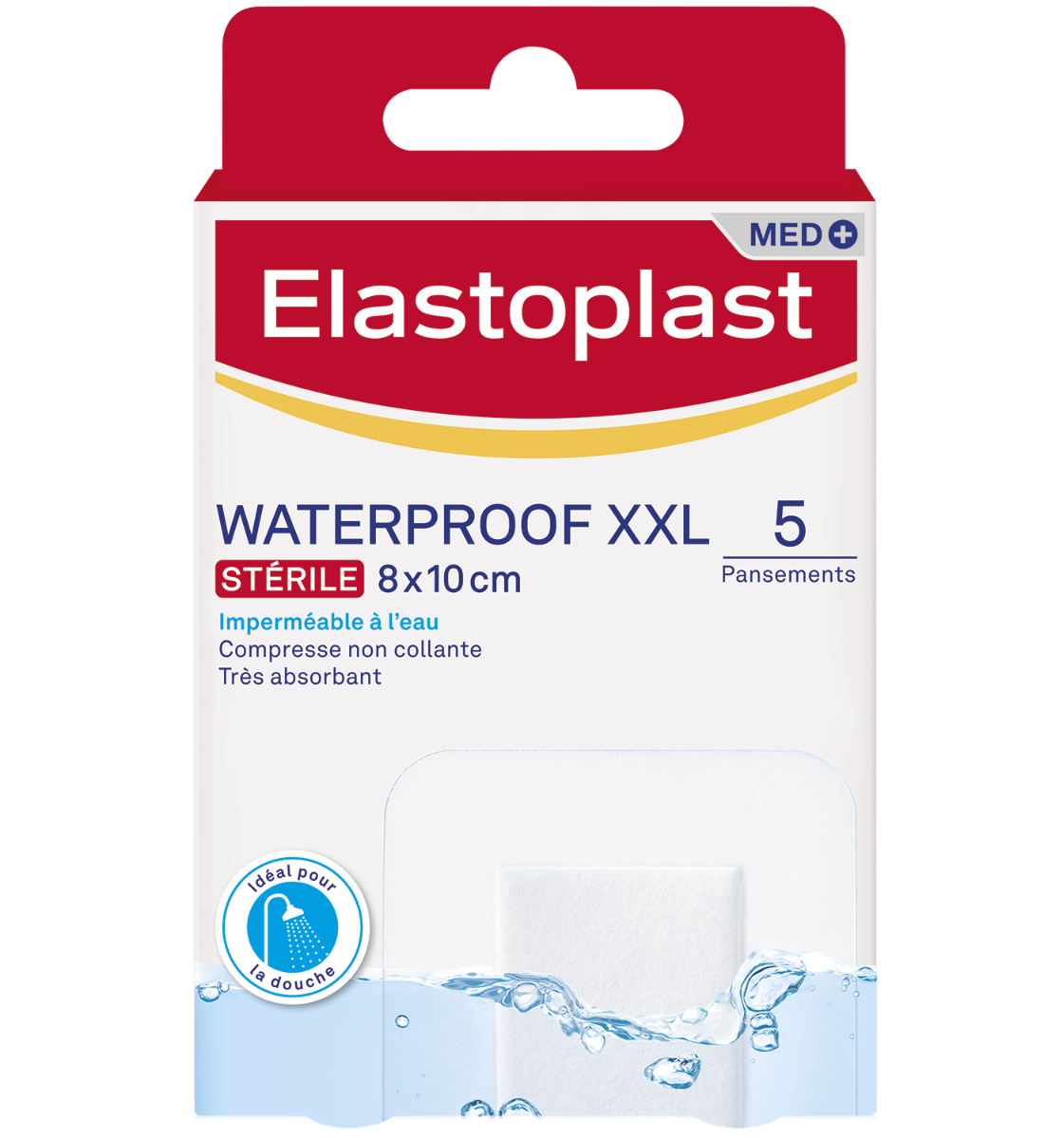 ELASTOPLAST AQUA PROTECT XXL STERILE DRESSINGS 8X10CM 5 UNITS