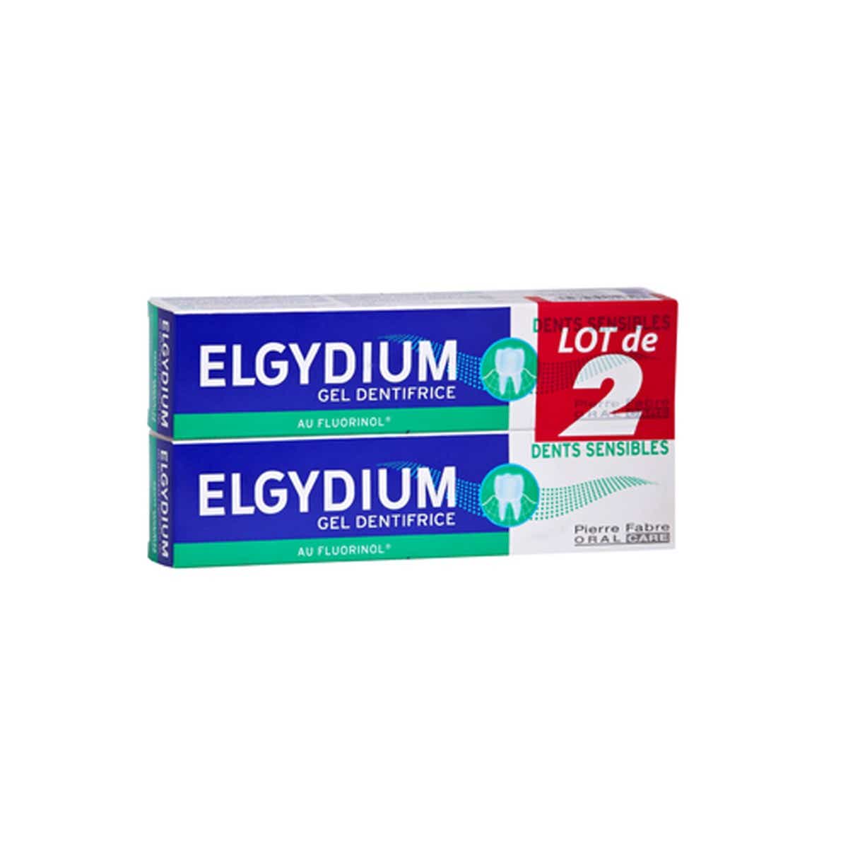 ELGYDIUM TOOTHPASTE GEL FOR SENSITIVE TEETH 2X75ML