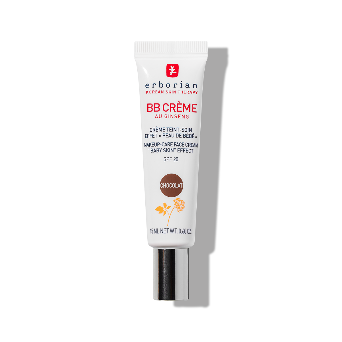 ERBORIAN BB CREAM WITH GINSENG SPF20 CHOCOLATE TINT ALL SKIN TYPES 15ML