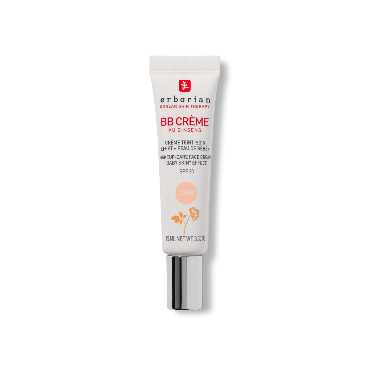 ERBORIAN BB CREAM WITH GINSENG SPF20 LIGHT TINT ALL SKIN TYPES 15ML
