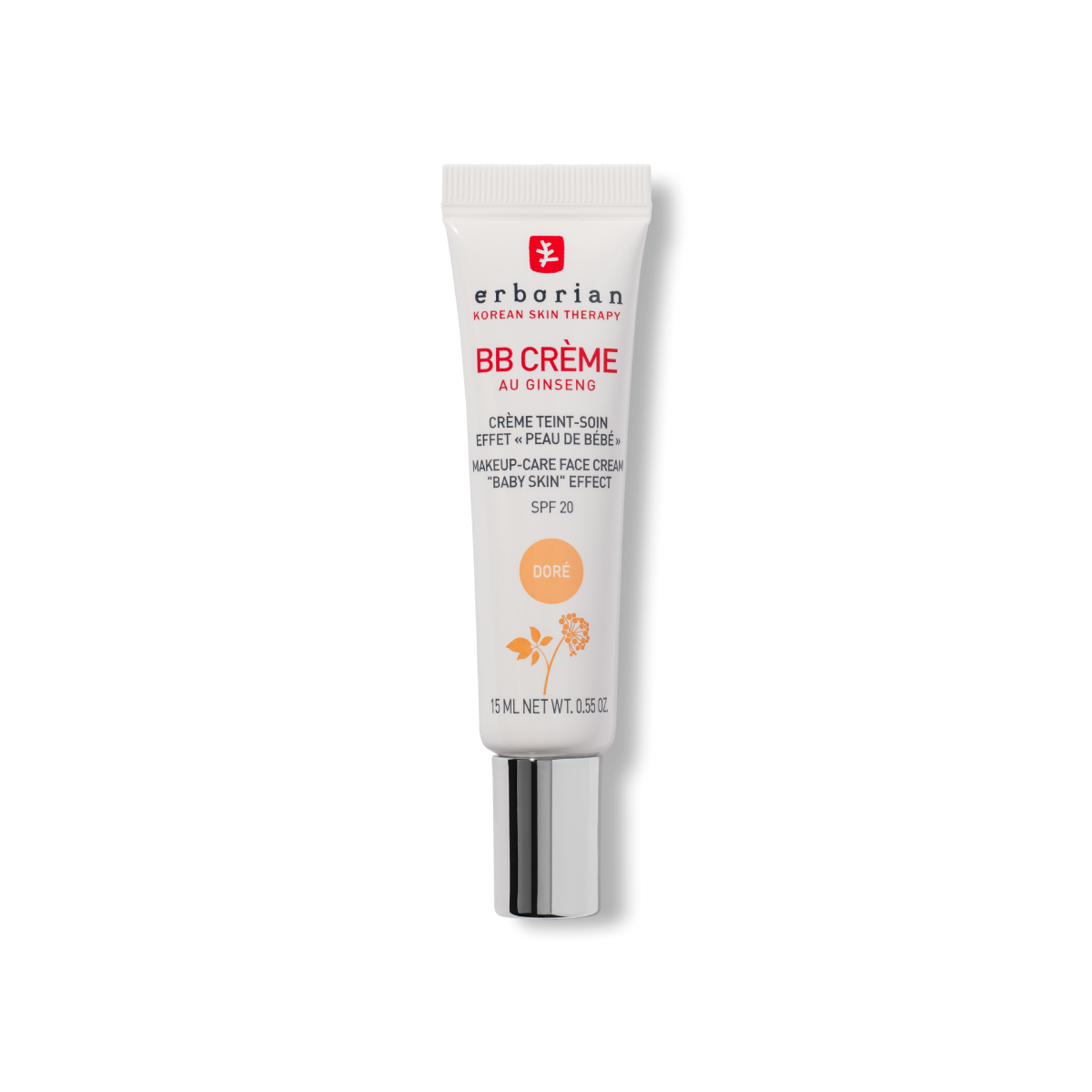 ERBORIAN BB CREAM WITH GINSENG SPF20 GOLDEN TINT ALL SKIN TYPES 15ML