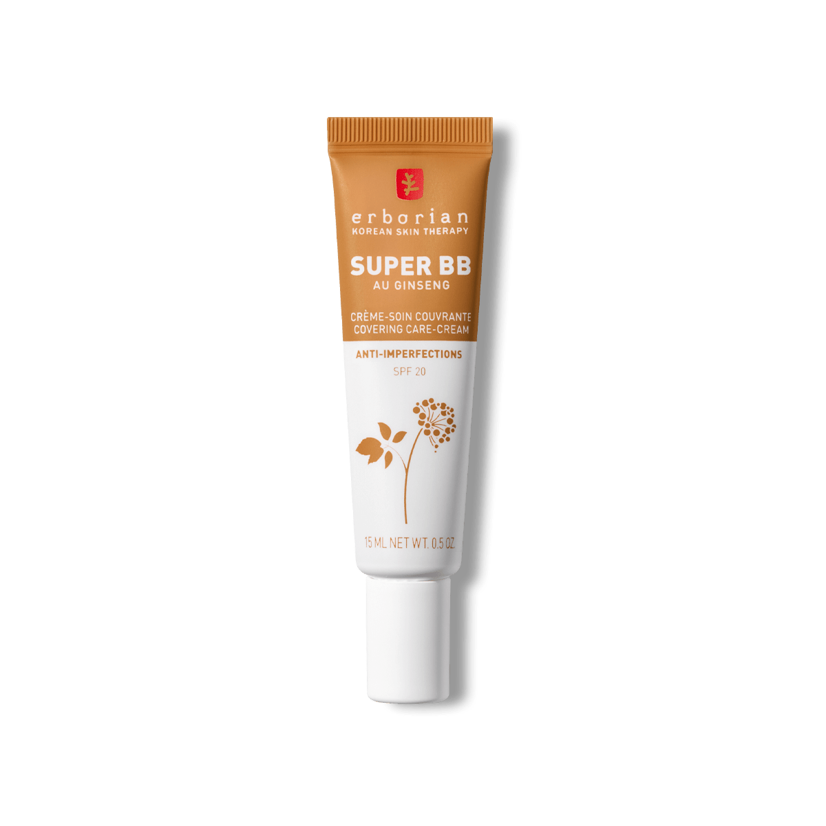 ERBORIAN SUPER BB CREAM ANTI IMPERFECTION COVERING CARE TINTED CARAMEL SPF20 SKIN WITH IMPERFECTIONS 15ML
